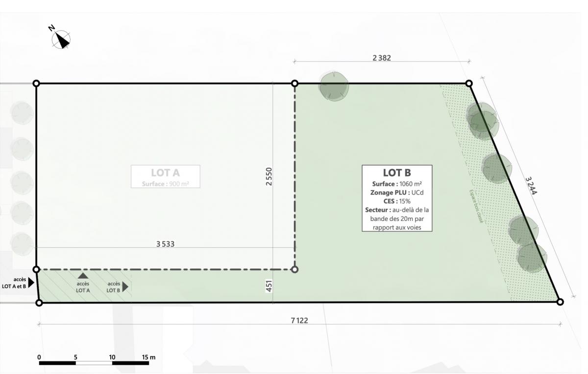 Grand terrain constructible 1060m2 