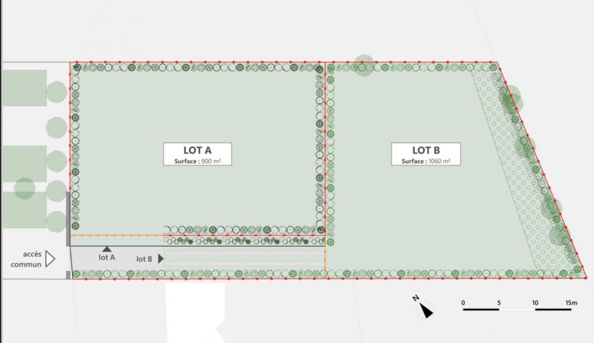 Grand terrain constructible 1060m2 